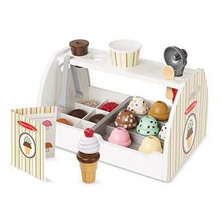 Melissa & Doug Wooden Ice Cream Toy Shop, Ice Cream Toy, Wooden Play Food Sets for Children, Wooden Food Toys & Play Kitchen Accessories, Play Food & Kitchen Toys, Gift for 3 Year Old Boy or Girl