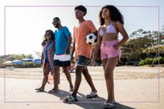 teens on holiday on beach