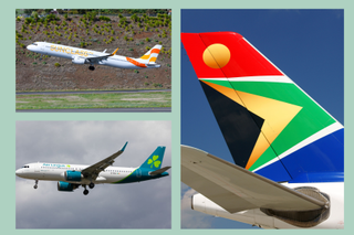 A collage of aeroplanes including Aer Lingus, Sunclass Airlines and South African Airlines