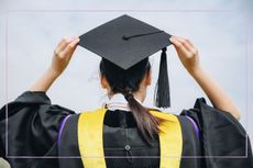 Woman graduating from university 