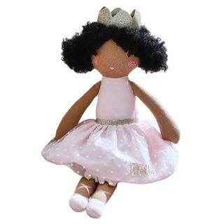 Personalised Ballerina Doll With Dark Curly Hair