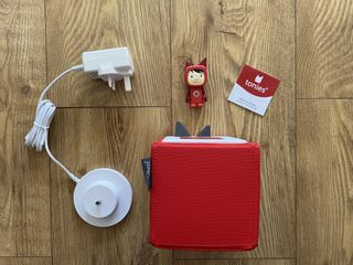 What you get when you buy a Toniebox - including the audio player, Creative Tonie, charger and instruction manual