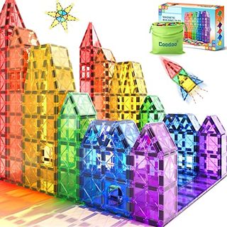 Magnetic Tiles Kids Toys Stem Magnet Toys for Toddler Magnetic Blocks Building Toys Preschool Learning Sensory Montessori Toys for 3+ Year Old Boys and Girls, Safe Creativity Toddler Kids Toys